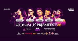 PRISMFEST 26 Karachi concert lineup Ali Zafar Hasan Raheem Mustafa Zahid Abdul Hannan Nehaal Naseem at DHA Sports Club